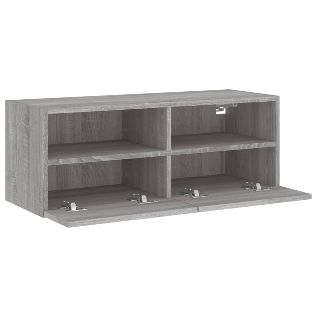 Tv-wandmeubel 80x30x30 cm bewerkt hout grijs sonoma eikenkleur is nu te koop bij PeponiXL, paradijselijk wonen!