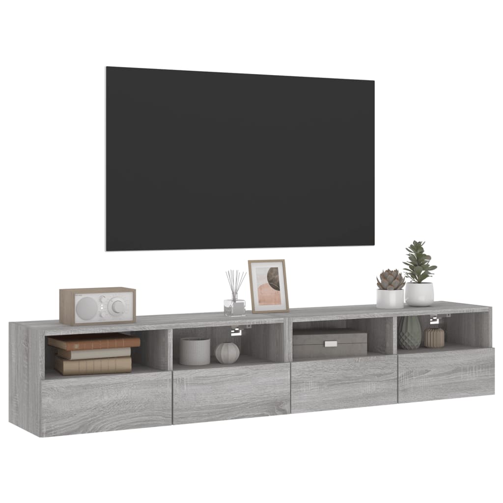 Tv-wandmeubels 2 st 80x30x30 cm bewerkt hout grijs sonoma eiken is nu te koop bij PeponiXL, paradijselijk wonen!