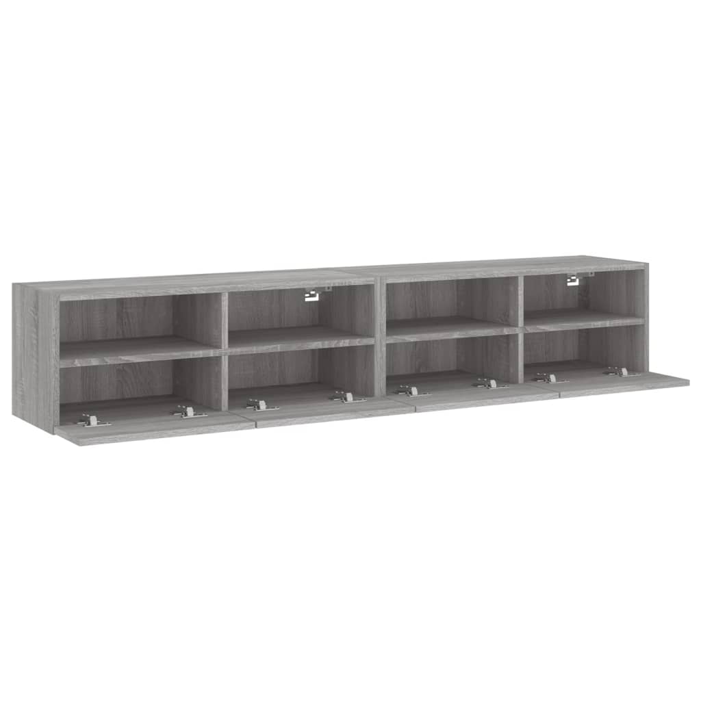 Tv-wandmeubels 2 st 80x30x30 cm bewerkt hout grijs sonoma eiken is nu te koop bij PeponiXL, paradijselijk wonen!