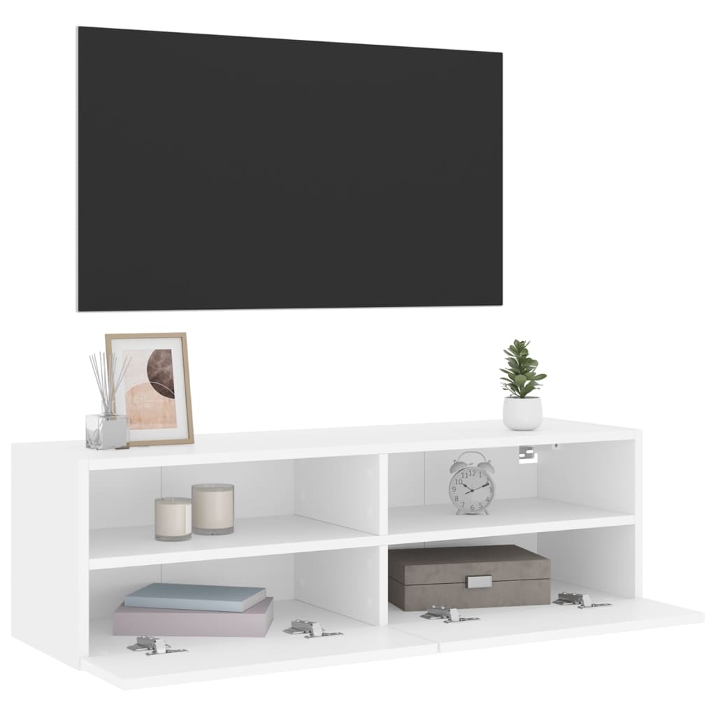 Tv-wandmeubel 100x30x30 cm bewerkt hout wit is nu te koop bij PeponiXL, paradijselijk wonen!