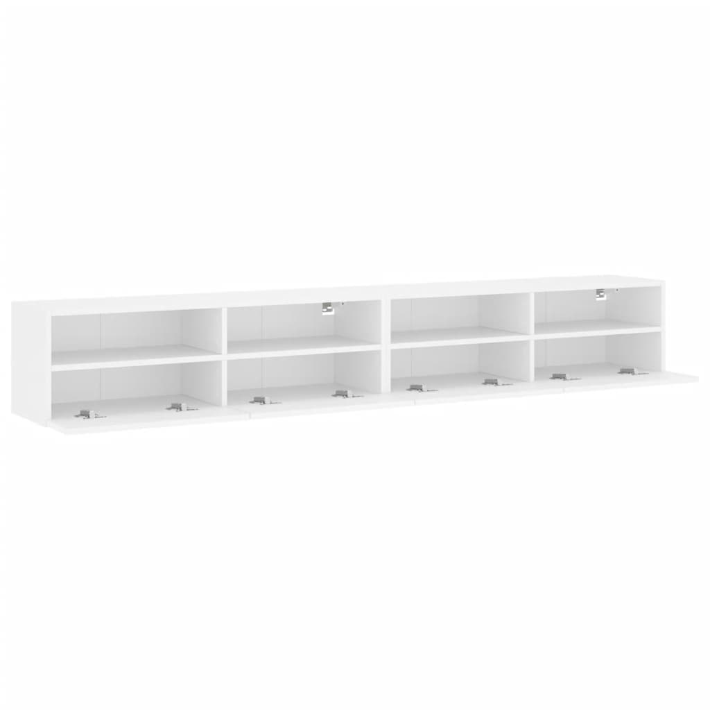 Tv-wandmeubels 2 st 100x30x30 cm bewerkt hout wit is nu te koop bij PeponiXL, paradijselijk wonen!