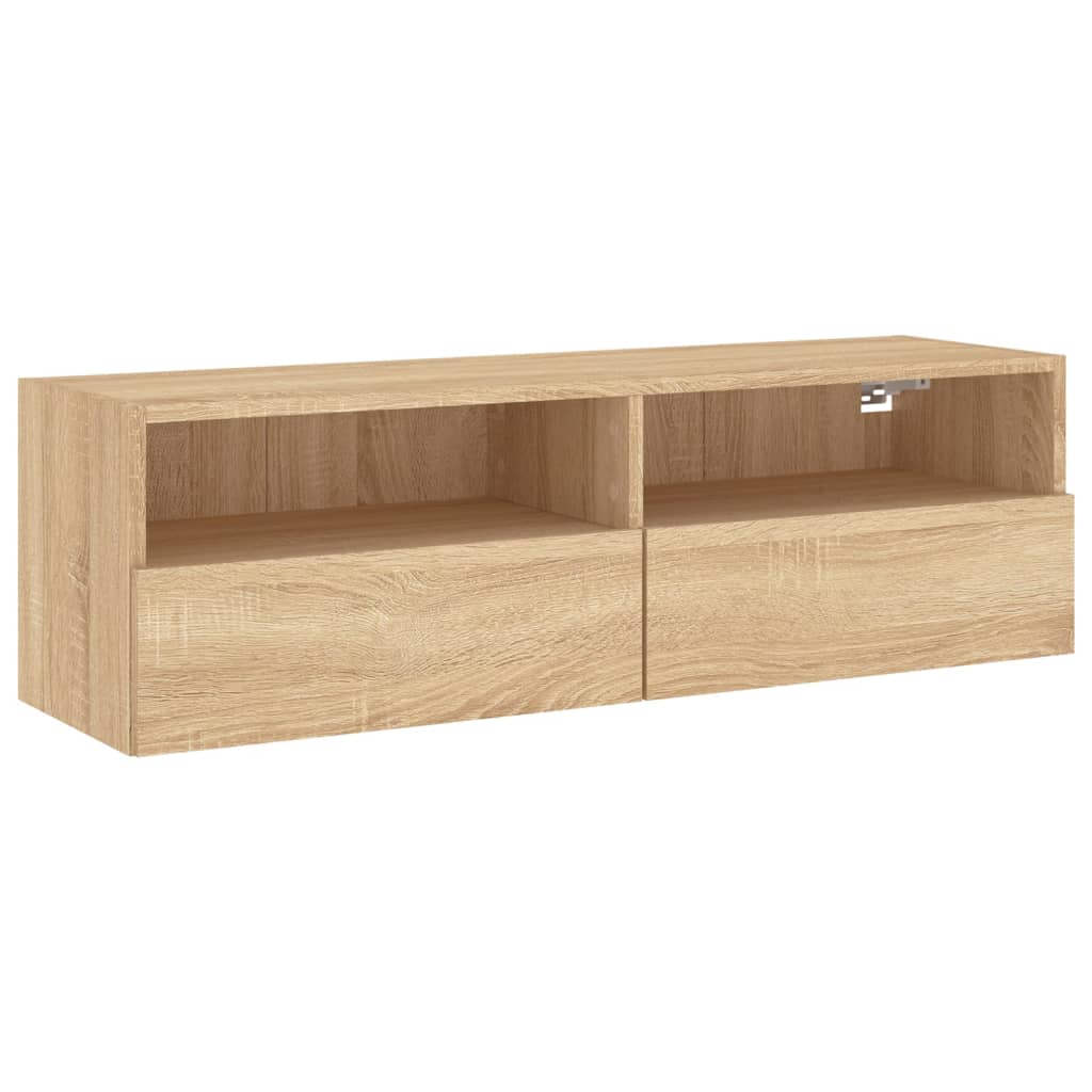Tv-wandmeubel 100x30x30 cm bewerkt hout sonoma eikenkleurig is nu te koop bij PeponiXL, paradijselijk wonen!