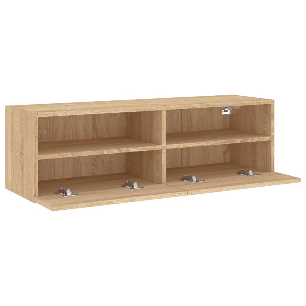 Tv-wandmeubel 100x30x30 cm bewerkt hout sonoma eikenkleurig is nu te koop bij PeponiXL, paradijselijk wonen!