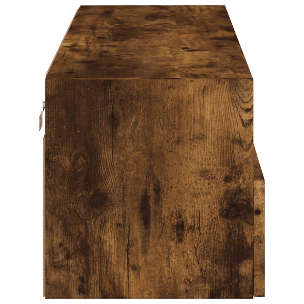 Tv-wandmeubel 100x30x30 cm bewerkt hout gerookt eikenkleurig is nu te koop bij PeponiXL, paradijselijk wonen!