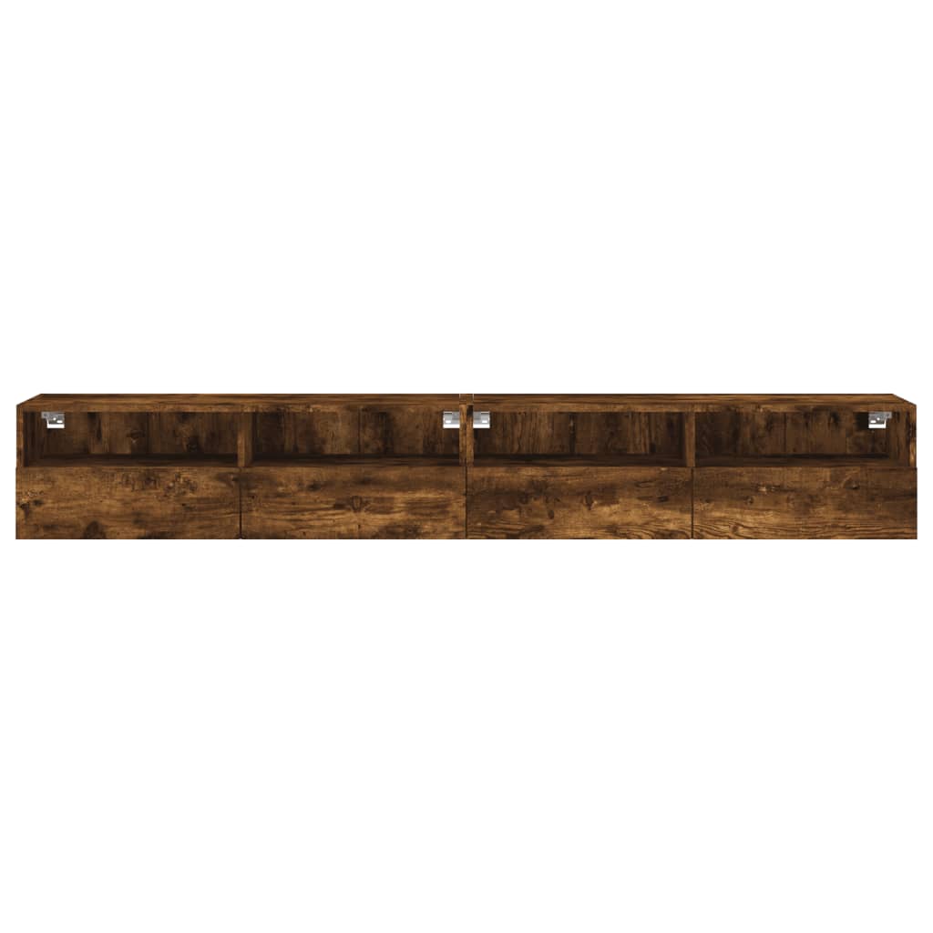 Tv-wandmeubels 2 st 100x30x30 cm bewerkt hout gerookt eiken is nu te koop bij PeponiXL, paradijselijk wonen!