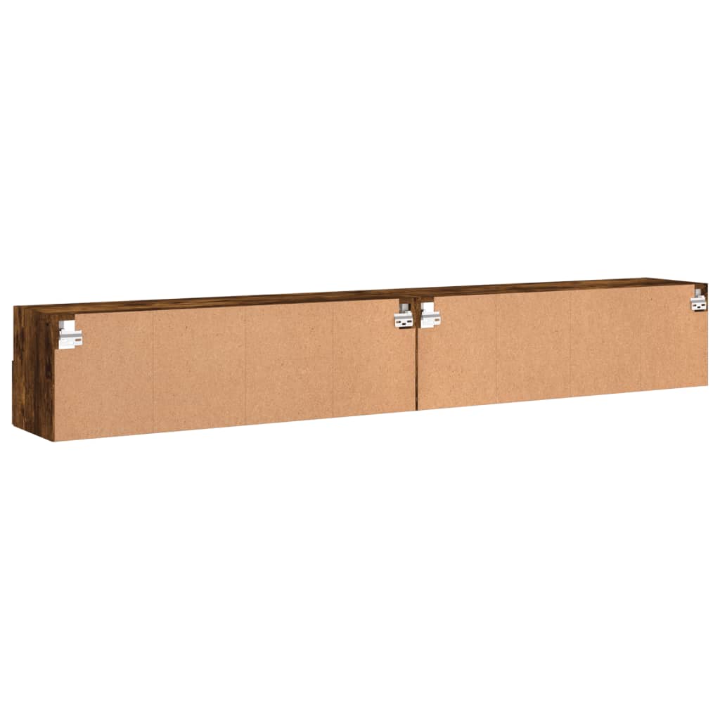 Tv-wandmeubels 2 st 100x30x30 cm bewerkt hout gerookt eiken is nu te koop bij PeponiXL, paradijselijk wonen!