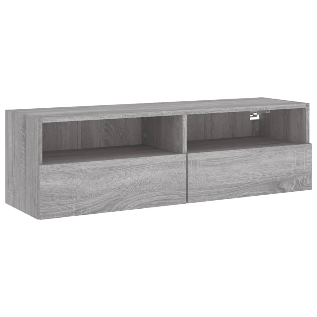 Tv-wandmeubel 100x30x30 cm bewerkt hout grijs sonoma is nu te koop bij PeponiXL, paradijselijk wonen!