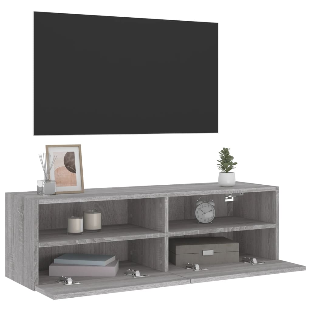 Tv-wandmeubel 100x30x30 cm bewerkt hout grijs sonoma is nu te koop bij PeponiXL, paradijselijk wonen!