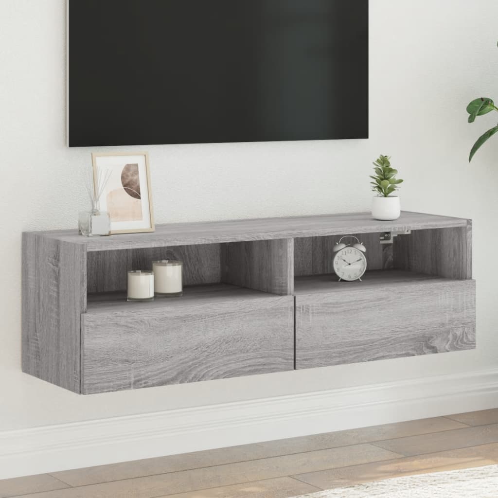 Tv-wandmeubel 100x30x30 cm bewerkt hout grijs sonoma is nu te koop bij PeponiXL, paradijselijk wonen!