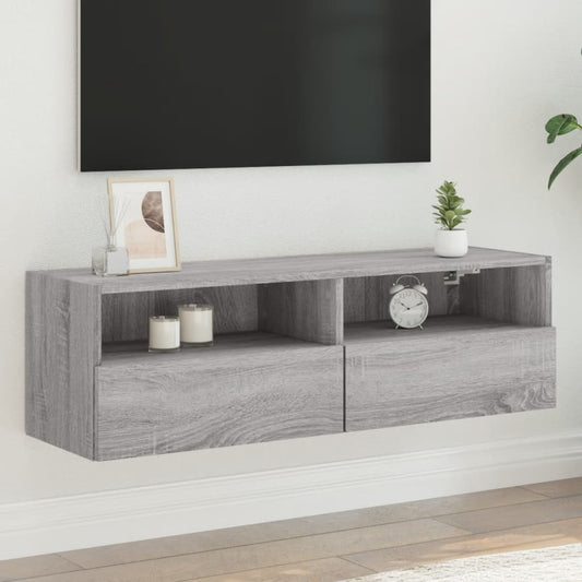 Tv-wandmeubel 100x30x30 cm bewerkt hout grijs sonoma is nu te koop bij PeponiXL, paradijselijk wonen!