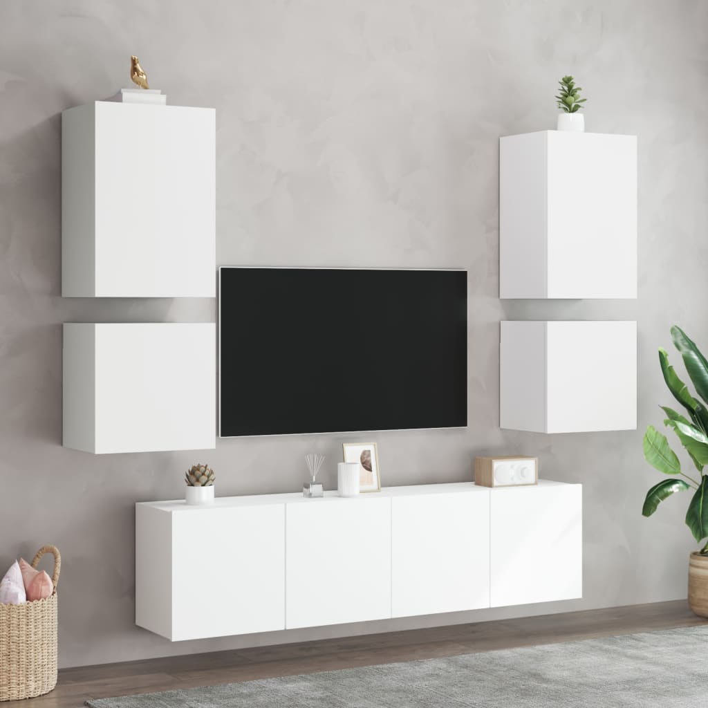 Tv-wandmeubel 40,5x30x40 cm bewerkt hout wit is nu te koop bij PeponiXL, paradijselijk wonen!