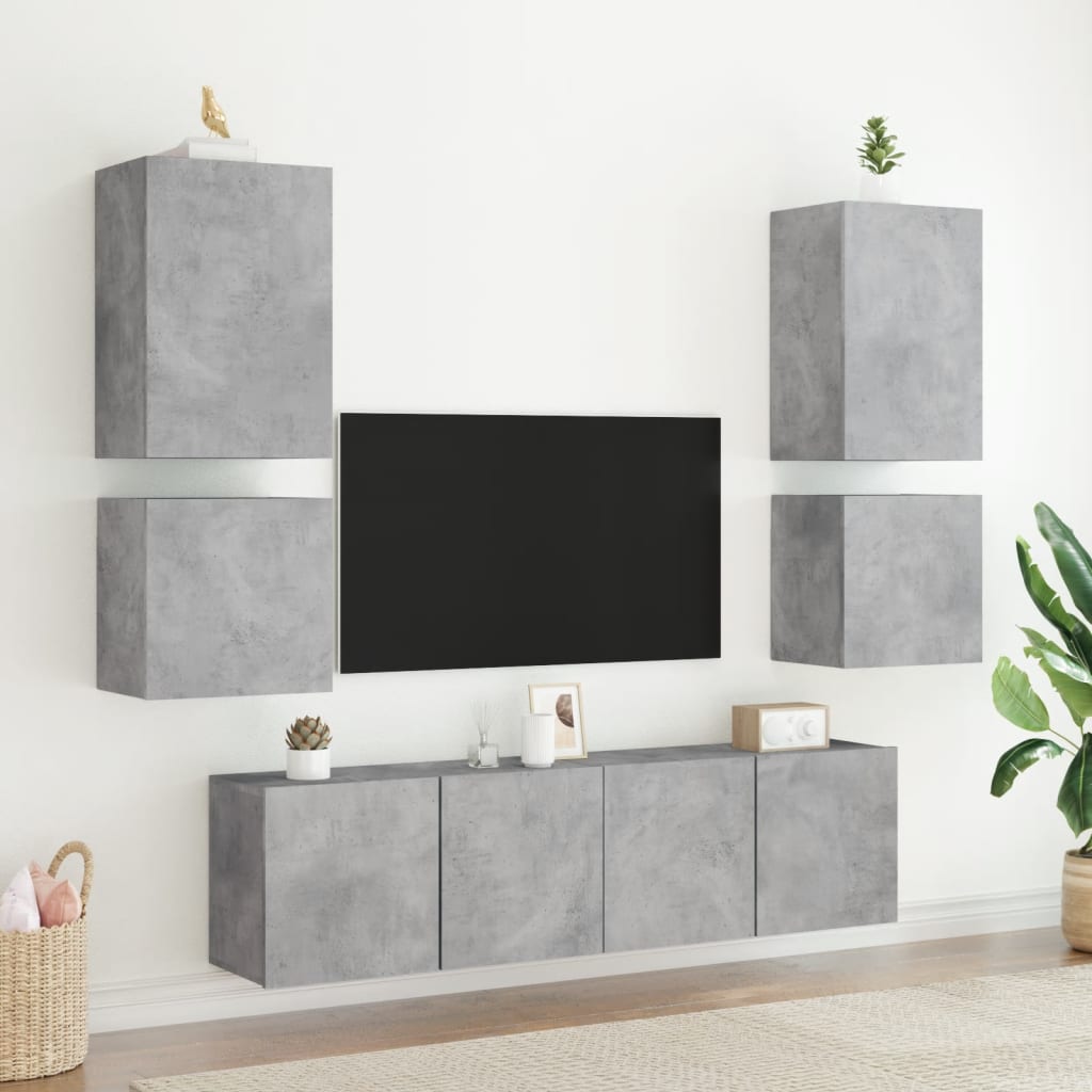Tv-wandmeubel 40,5x30x40 cm bewerkt hout betongrijs is nu te koop bij PeponiXL, paradijselijk wonen!