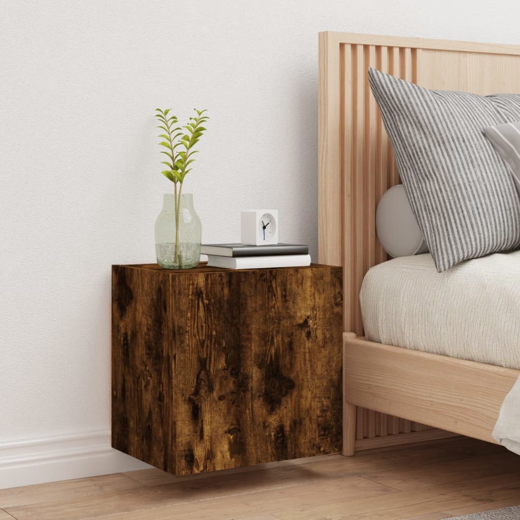 Tv-wandmeubel 40,5x30x40 cm bewerkt hout gerookt eikenkleurig is nu te koop bij PeponiXL, paradijselijk wonen!