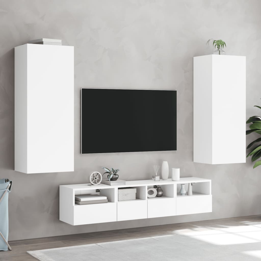 Tv-wandmeubel 40,5x30x102 cm bewerkt hout wit is nu te koop bij PeponiXL, paradijselijk wonen!