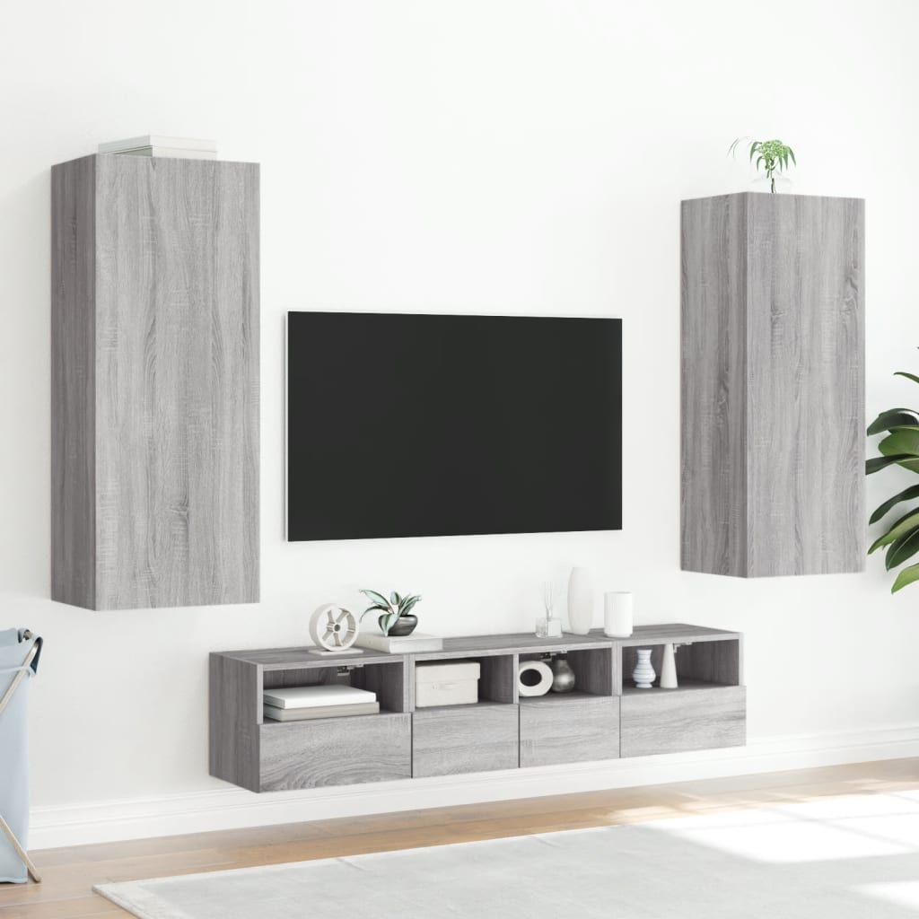 Tv-wandmeubel 40,5x30x102 cm bewerkt hout grijs sonoma is nu te koop bij PeponiXL, paradijselijk wonen!