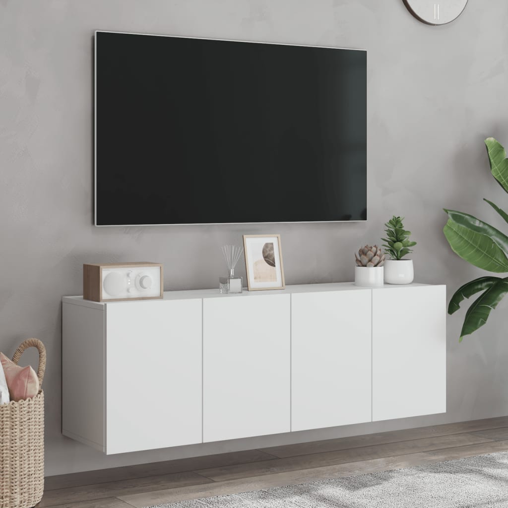 Tv-meubels 2 st wandgemonteerd 60x30x41 cm wit is nu te koop bij PeponiXL, paradijselijk wonen!
