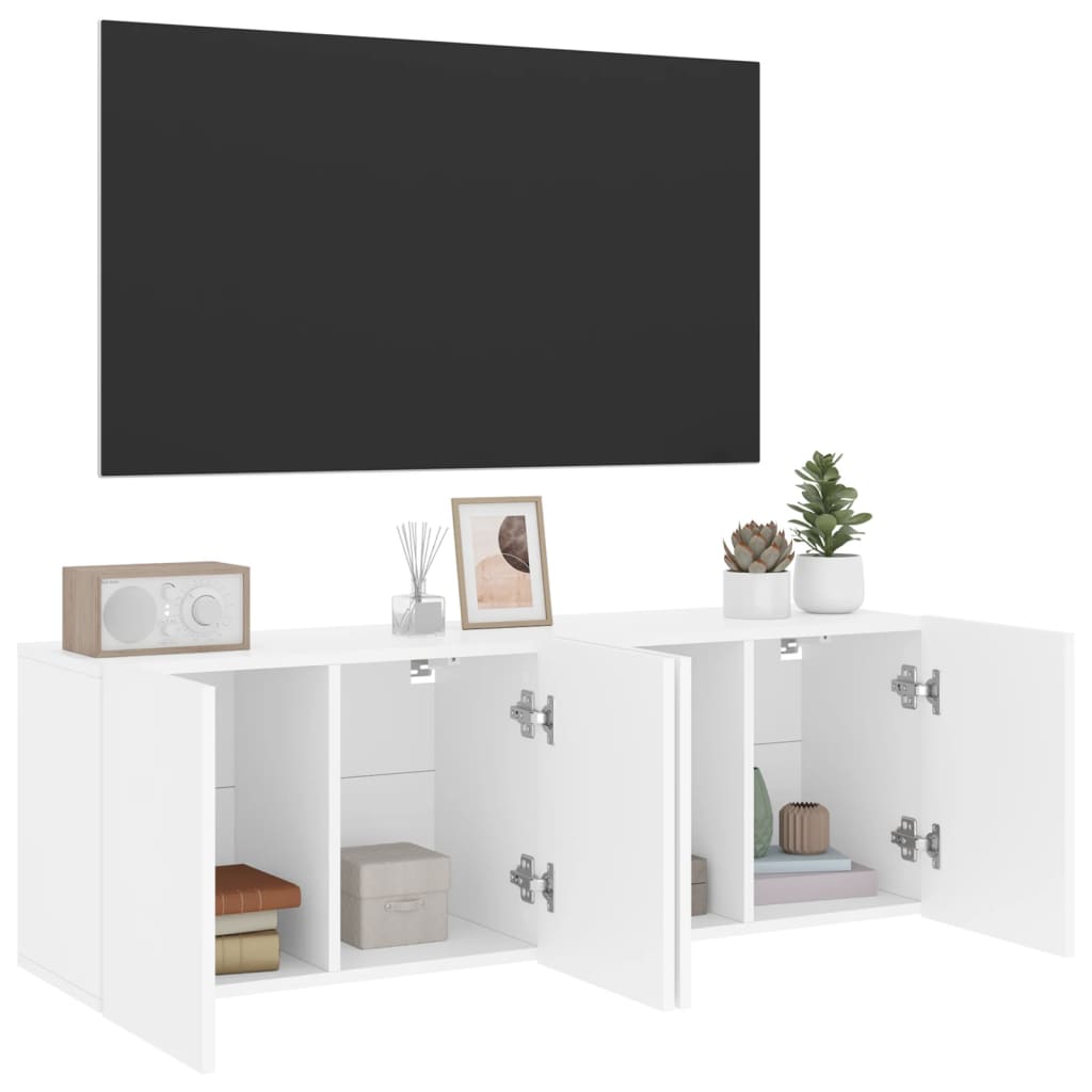 Tv-meubels 2 st wandgemonteerd 60x30x41 cm wit is nu te koop bij PeponiXL, paradijselijk wonen!