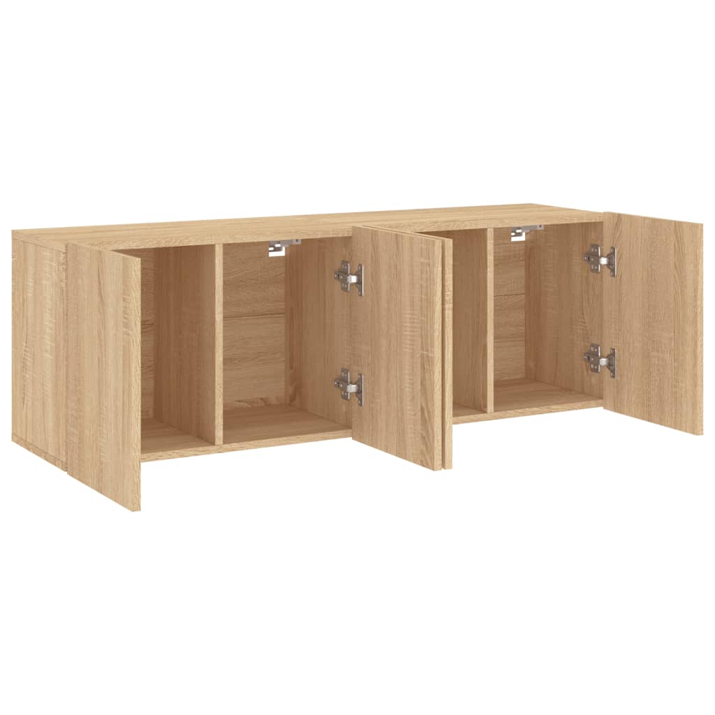 Tv-meubels 2 st wandgemonteerd 60x30x41 cm sonoma eikenkleurig is nu te koop bij PeponiXL, paradijselijk wonen!