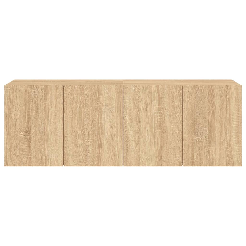 Tv-meubels 2 st wandgemonteerd 60x30x41 cm sonoma eikenkleurig is nu te koop bij PeponiXL, paradijselijk wonen!