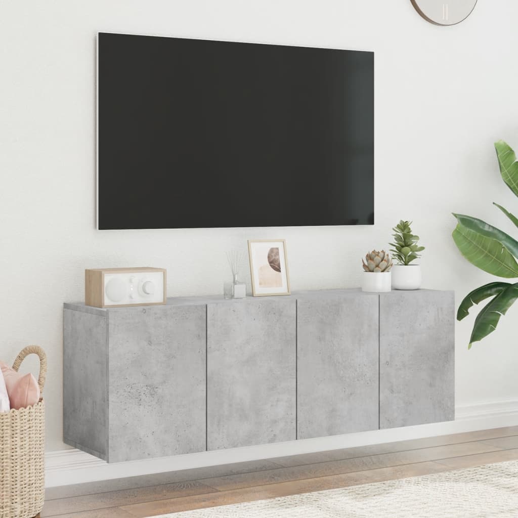 Tv-meubels 2 st wandgemonteerd 60x30x41 cm betongrijs is nu te koop bij PeponiXL, paradijselijk wonen!