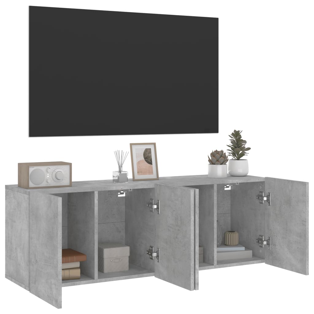 Tv-meubels 2 st wandgemonteerd 60x30x41 cm betongrijs is nu te koop bij PeponiXL, paradijselijk wonen!