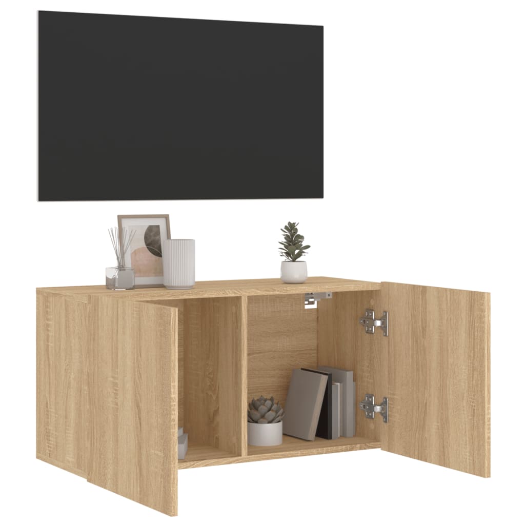 Tv-meubel wandgemonteerd 80x30x41 cm sonoma eikenkleurig is nu te koop bij PeponiXL, paradijselijk wonen!