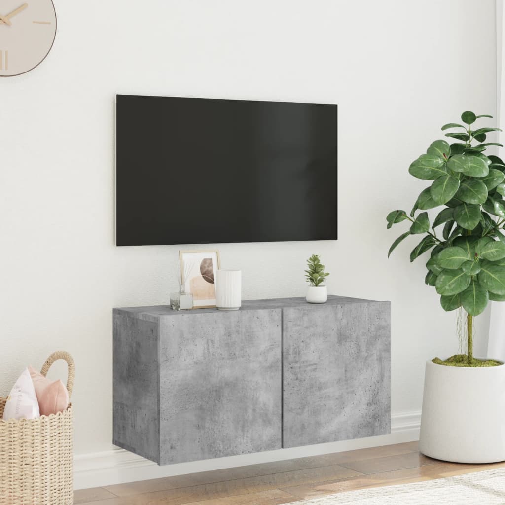 Tv-meubel wandgemonteerd 80x30x41 cm betongrijs is nu te koop bij PeponiXL, paradijselijk wonen!