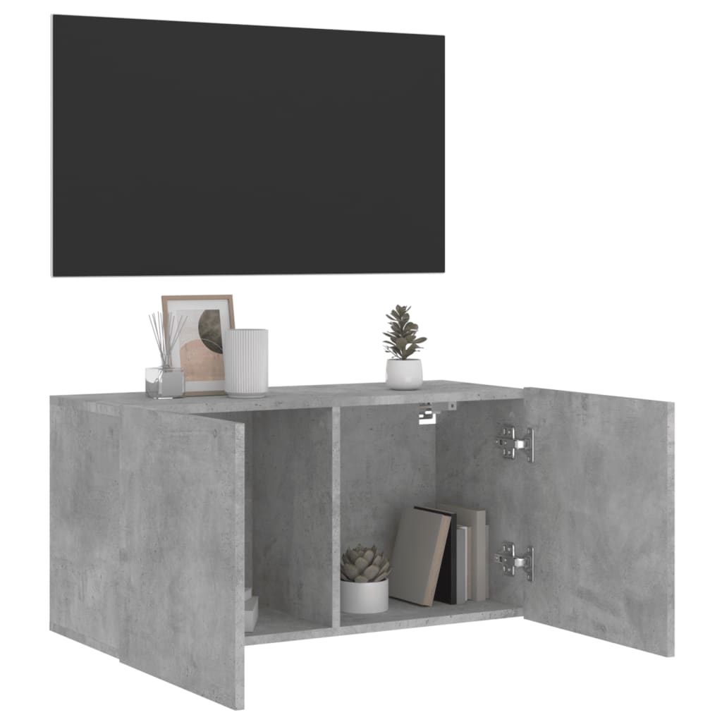 Tv-meubel wandgemonteerd 80x30x41 cm betongrijs is nu te koop bij PeponiXL, paradijselijk wonen!