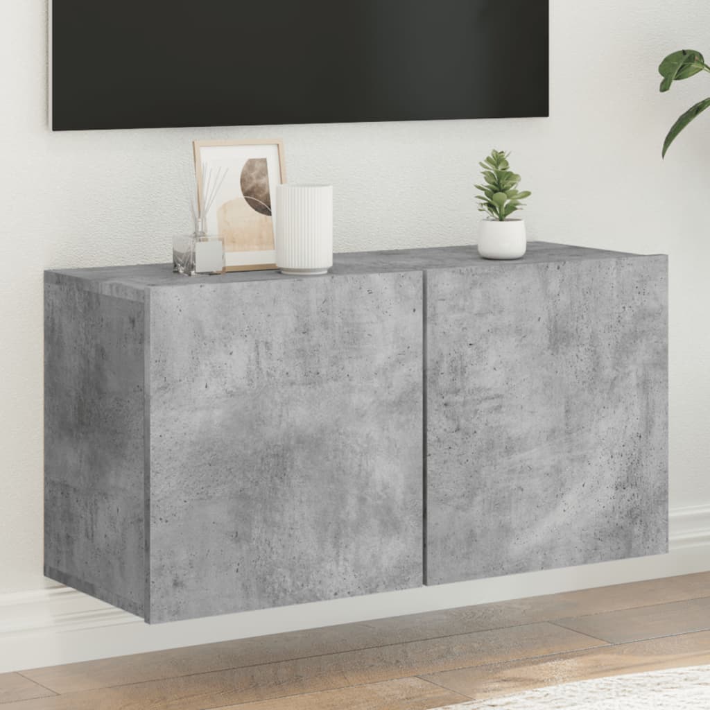 Tv-meubel wandgemonteerd 80x30x41 cm betongrijs is nu te koop bij PeponiXL, paradijselijk wonen!