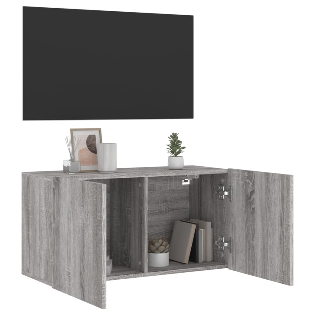 Tv-meubel wandgemonteerd 80x30x41 cm grijs sonoma eikenkleurig is nu te koop bij PeponiXL, paradijselijk wonen!