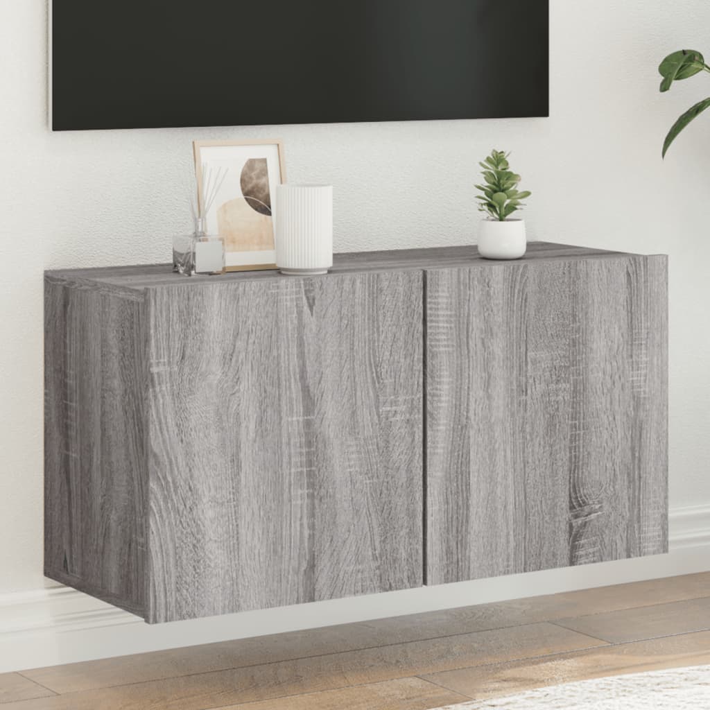 Tv-meubel wandgemonteerd 80x30x41 cm grijs sonoma eikenkleurig is nu te koop bij PeponiXL, paradijselijk wonen!