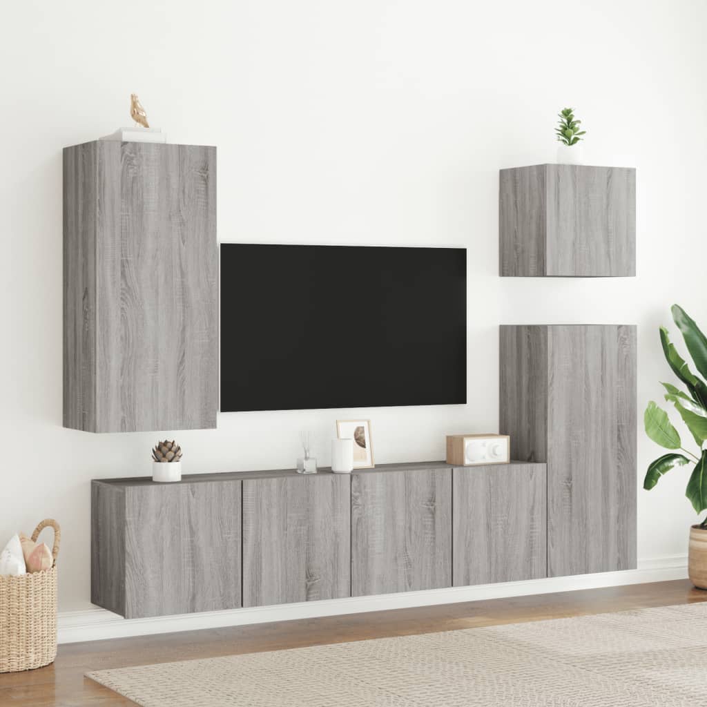 Tv-meubels 2 st wandgemonteerd 80x30x41 cm grijs sonoma eiken is nu te koop bij PeponiXL, paradijselijk wonen!