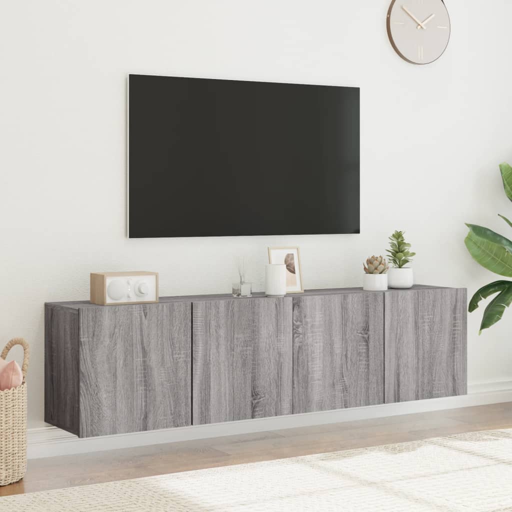 Tv-meubels 2 st wandgemonteerd 80x30x41 cm grijs sonoma eiken is nu te koop bij PeponiXL, paradijselijk wonen!
