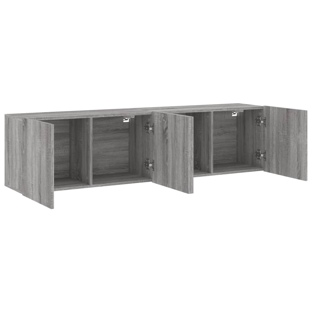 Tv-meubels 2 st wandgemonteerd 80x30x41 cm grijs sonoma eiken is nu te koop bij PeponiXL, paradijselijk wonen!