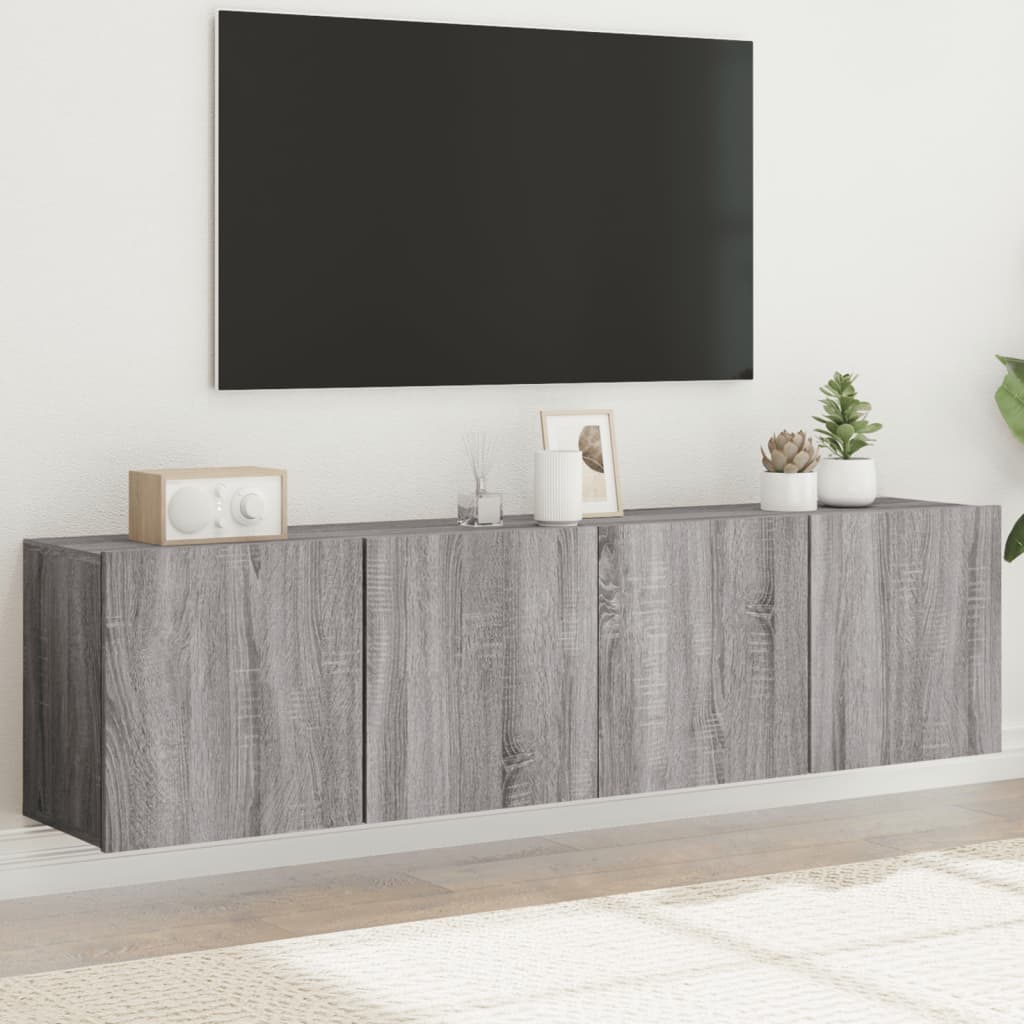Tv-meubels 2 st wandgemonteerd 80x30x41 cm grijs sonoma eiken is nu te koop bij PeponiXL, paradijselijk wonen!