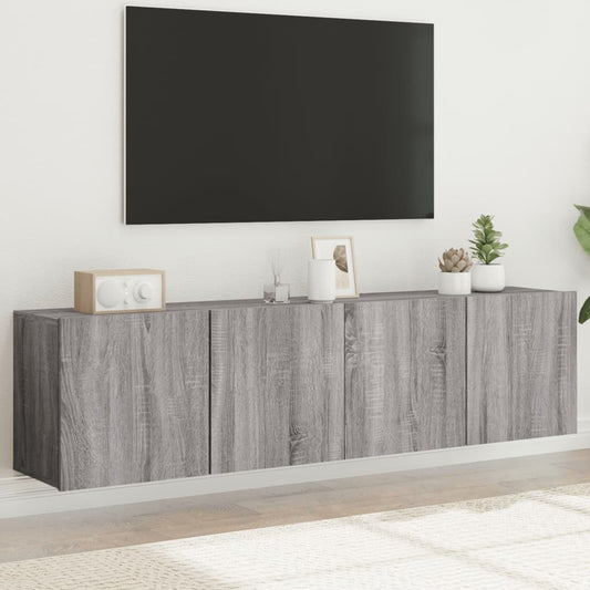 Tv-meubels 2 st wandgemonteerd 80x30x41 cm grijs sonoma eiken is nu te koop bij PeponiXL, paradijselijk wonen!