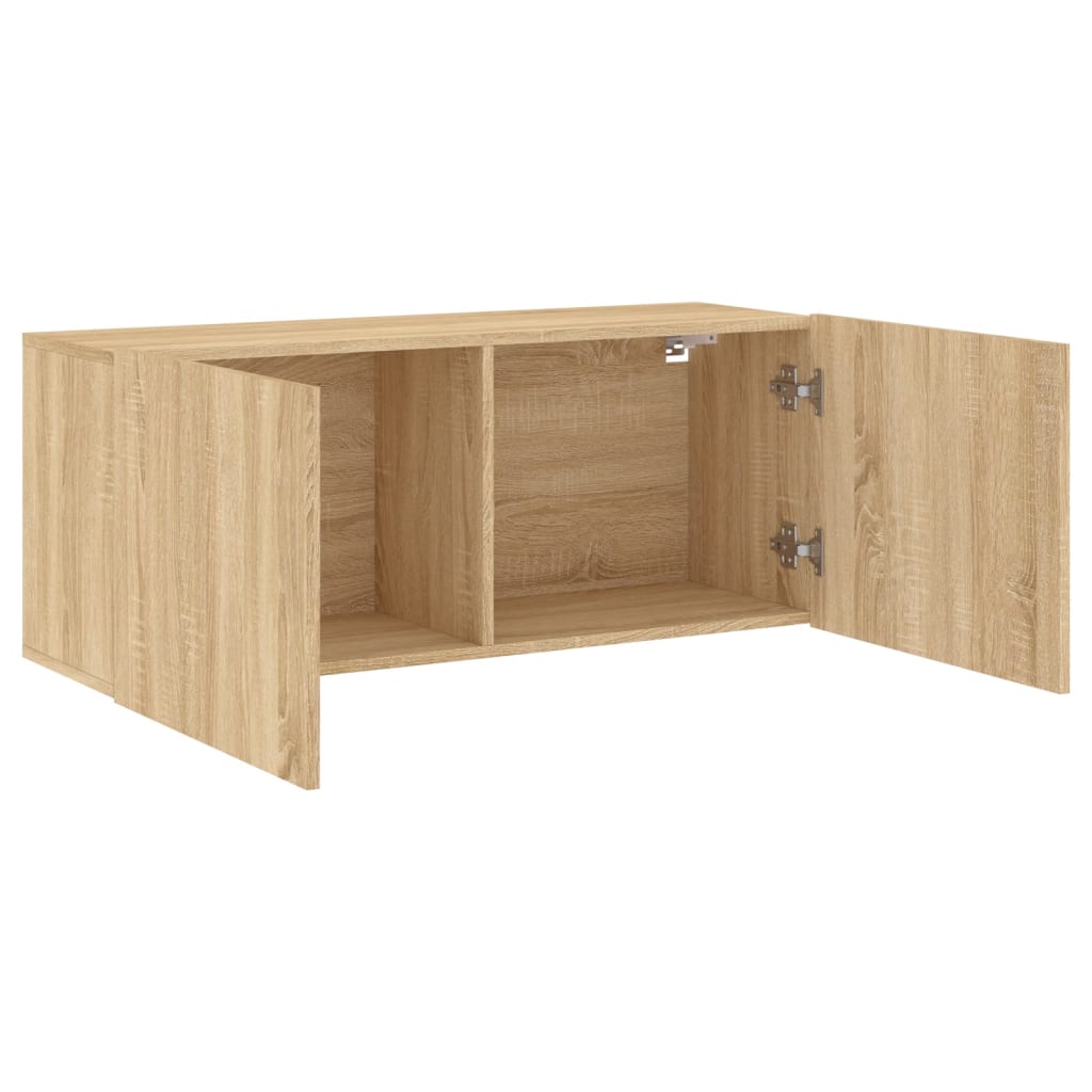 Tv-meubel wandgemonteerd 100x30x41 cm sonoma eikenkleurig is nu te koop bij PeponiXL, paradijselijk wonen!