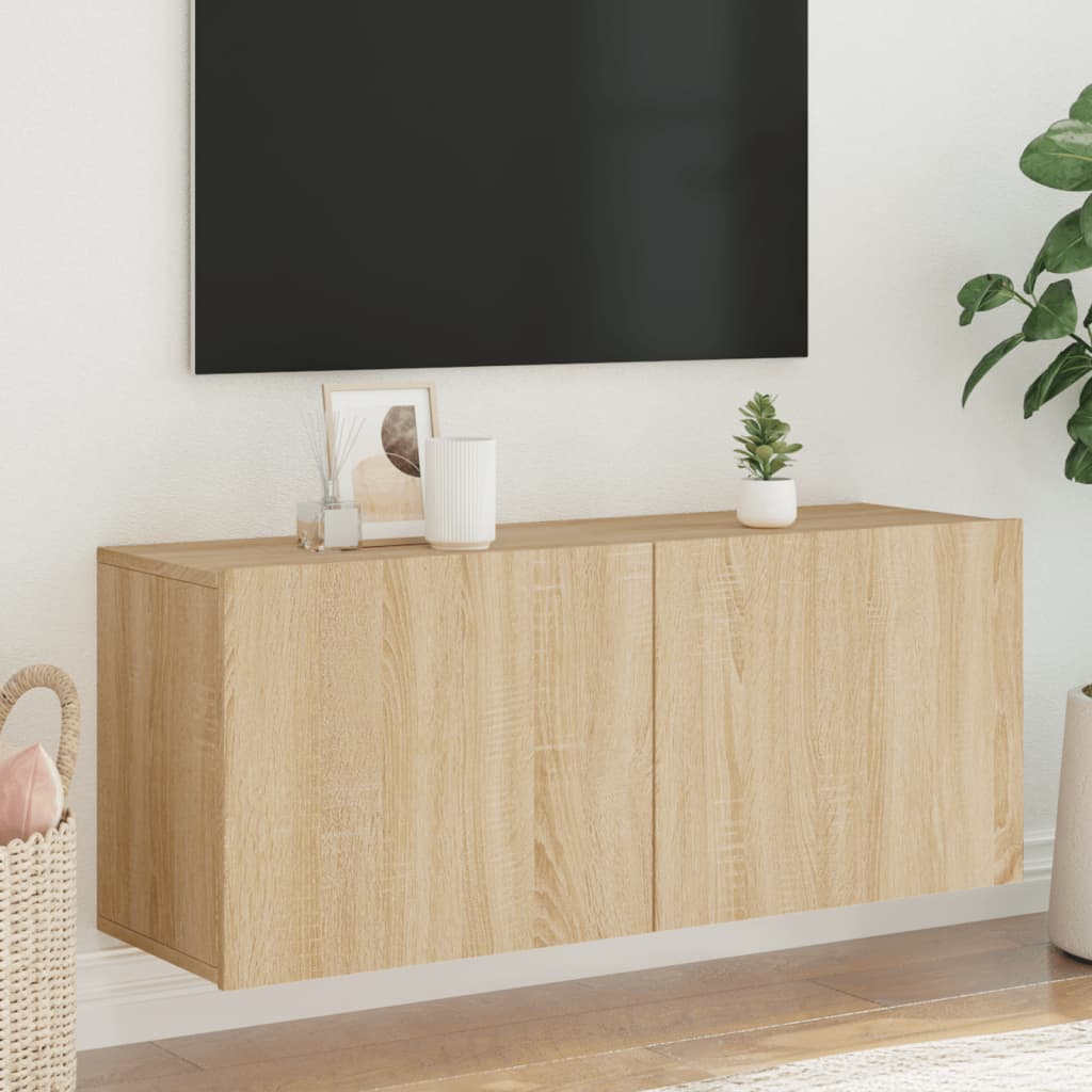 Tv-meubel wandgemonteerd 100x30x41 cm sonoma eikenkleurig is nu te koop bij PeponiXL, paradijselijk wonen!