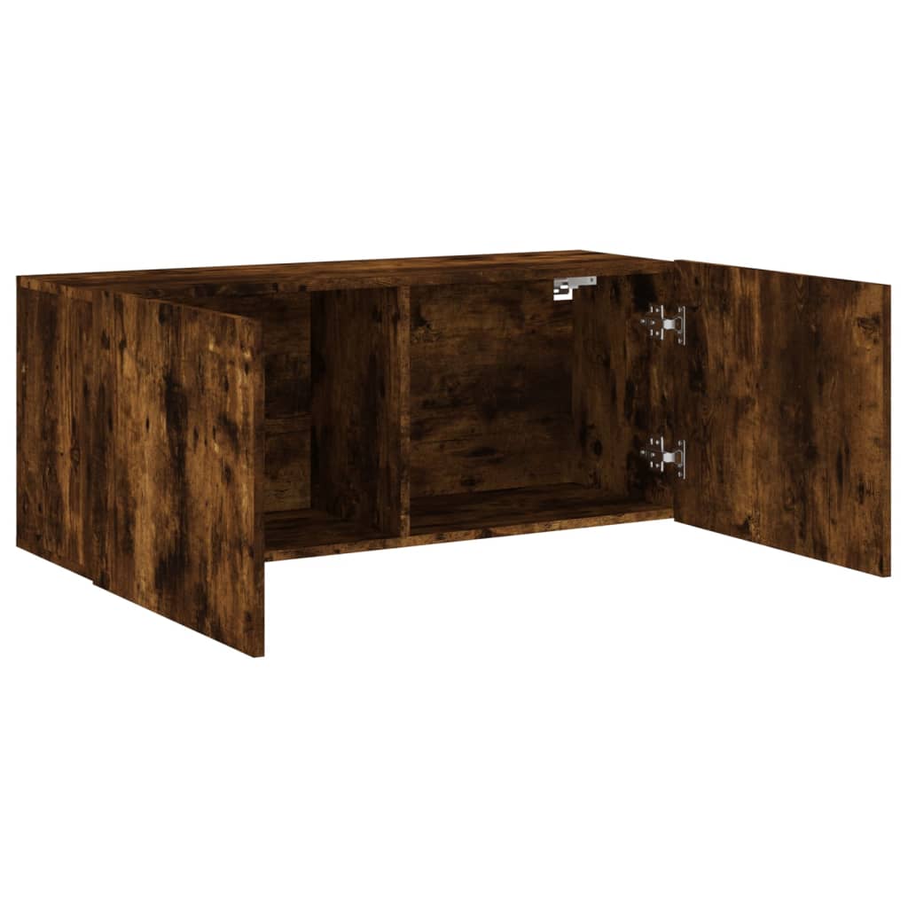 Tv-meubel wandgemonteerd 100x30x41 cm gerookt eikenkleurig is nu te koop bij PeponiXL, paradijselijk wonen!