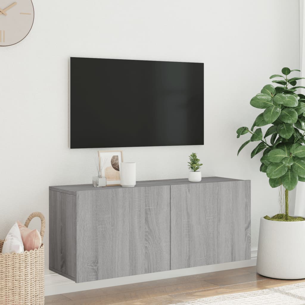 Tv-meubel wandgemonteerd 100x30x41 cm grijs sonoma eikenkleurig is nu te koop bij PeponiXL, paradijselijk wonen!