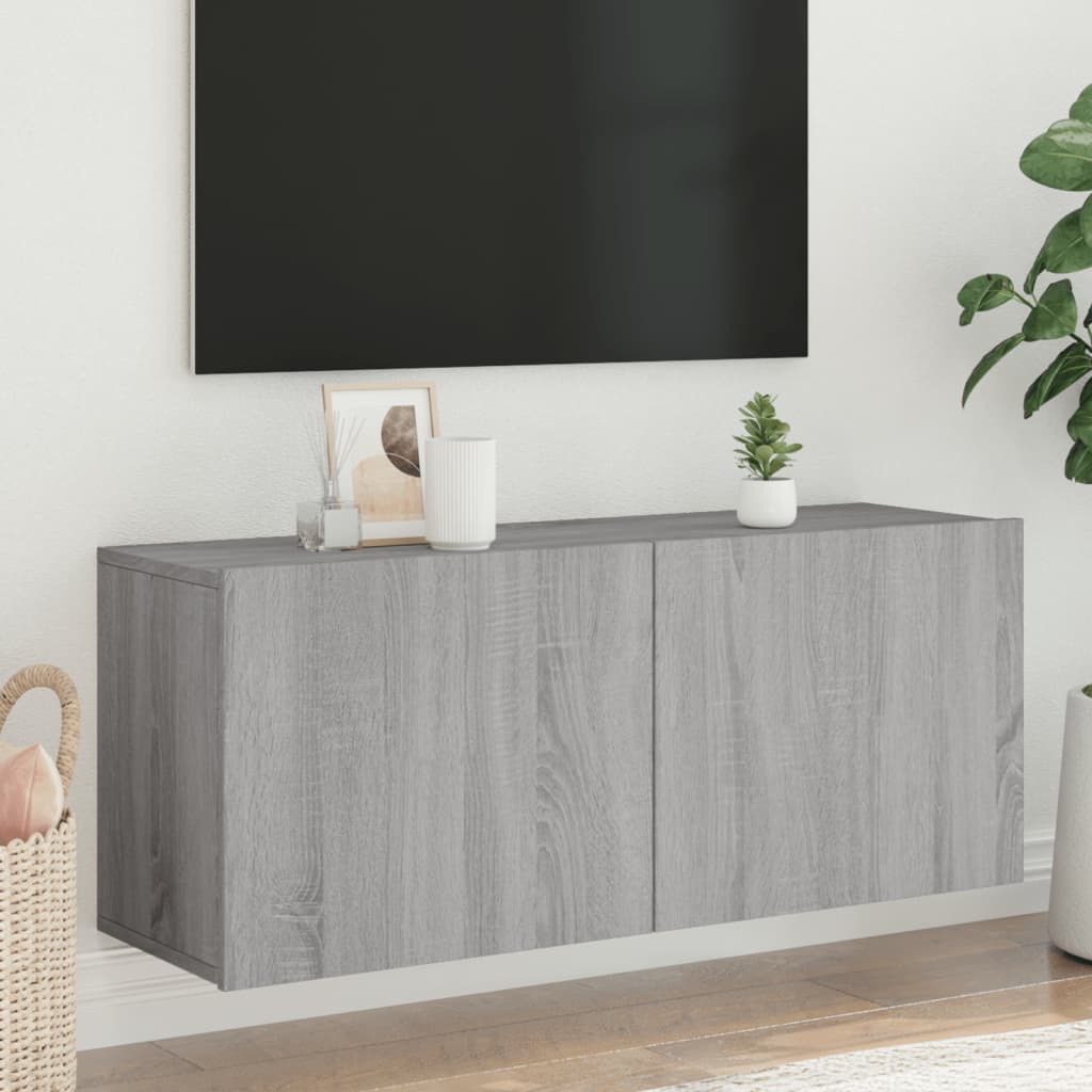 Tv-meubel wandgemonteerd 100x30x41 cm grijs sonoma eikenkleurig is nu te koop bij PeponiXL, paradijselijk wonen!