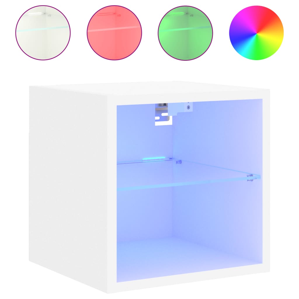 Tv-wandmeubels met LED-verlichting 2 st 30x28,5x30 cm wit is nu te koop bij PeponiXL, paradijselijk wonen!
