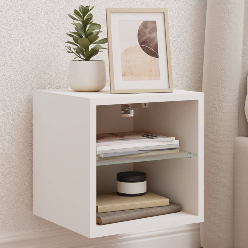 Tv-wandmeubels met LED-verlichting 2 st 30x28,5x30 cm wit is nu te koop bij PeponiXL, paradijselijk wonen!