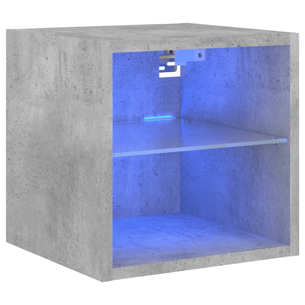 Tv-wandmeubel met LED-verlichting 30x28,5x30 cm betongrijs is nu te koop bij PeponiXL, paradijselijk wonen!