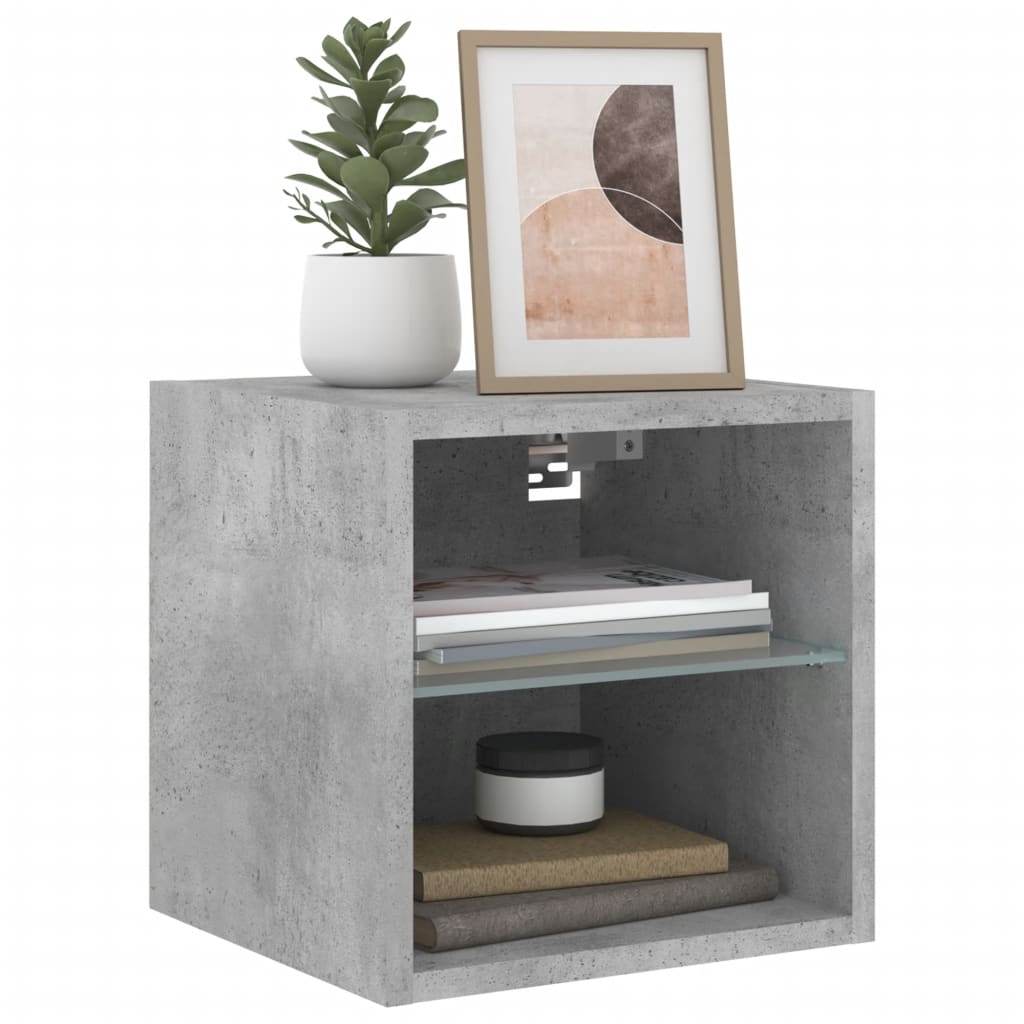Tv-wandmeubel met LED-verlichting 30x28,5x30 cm betongrijs is nu te koop bij PeponiXL, paradijselijk wonen!