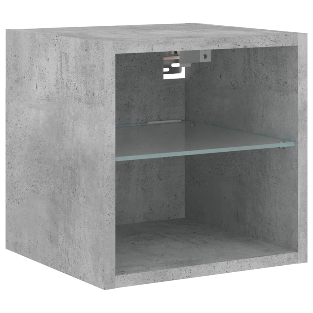 Tv-wandmeubel met LED-verlichting 30x28,5x30 cm betongrijs is nu te koop bij PeponiXL, paradijselijk wonen!