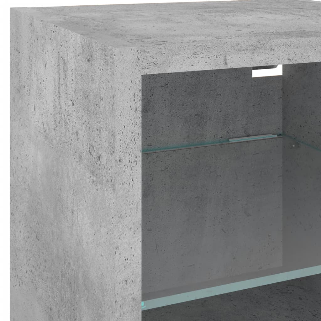 Tv-wandmeubel met LED-verlichting 30x28,5x30 cm betongrijs is nu te koop bij PeponiXL, paradijselijk wonen!