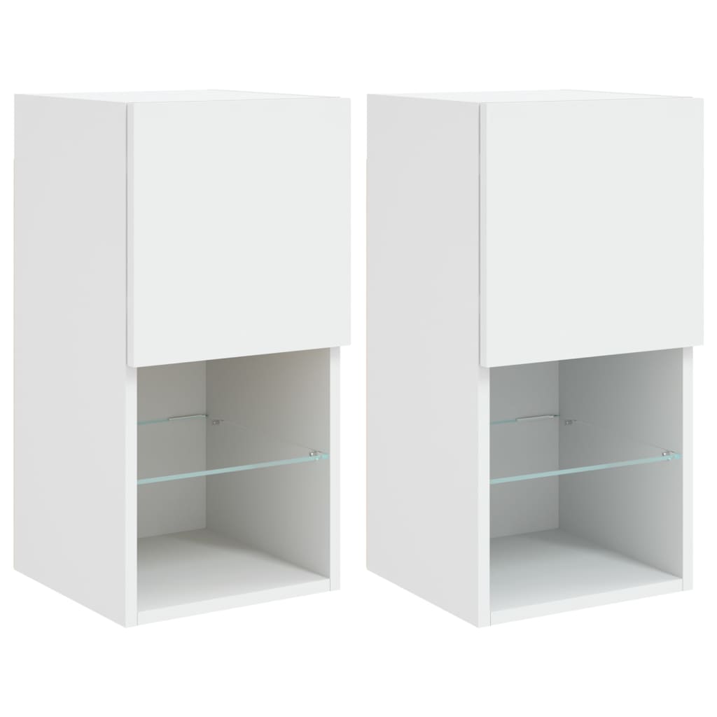 Tv-meubelen 2 st met LED-verlichting 30,5x30x60 cm wit is nu te koop bij PeponiXL, paradijselijk wonen!