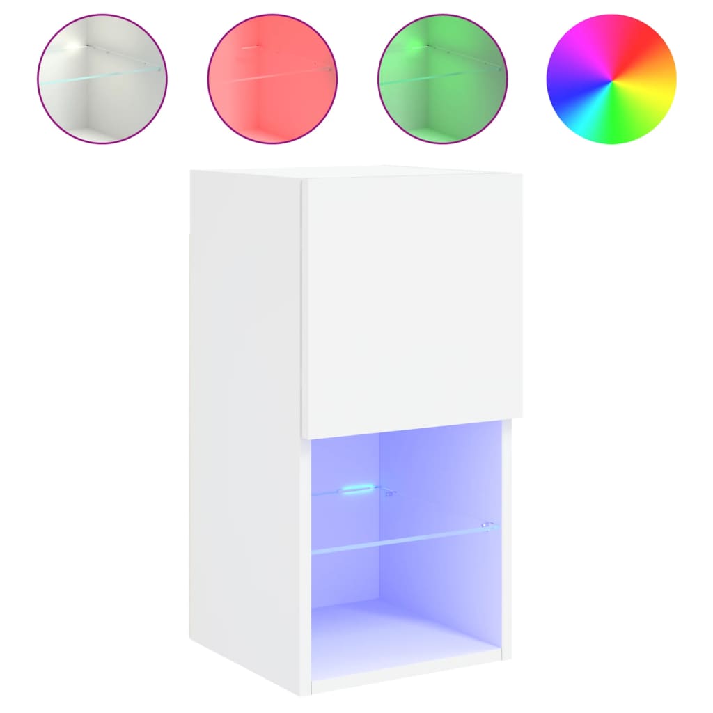 Tv-meubelen 2 st met LED-verlichting 30,5x30x60 cm wit is nu te koop bij PeponiXL, paradijselijk wonen!