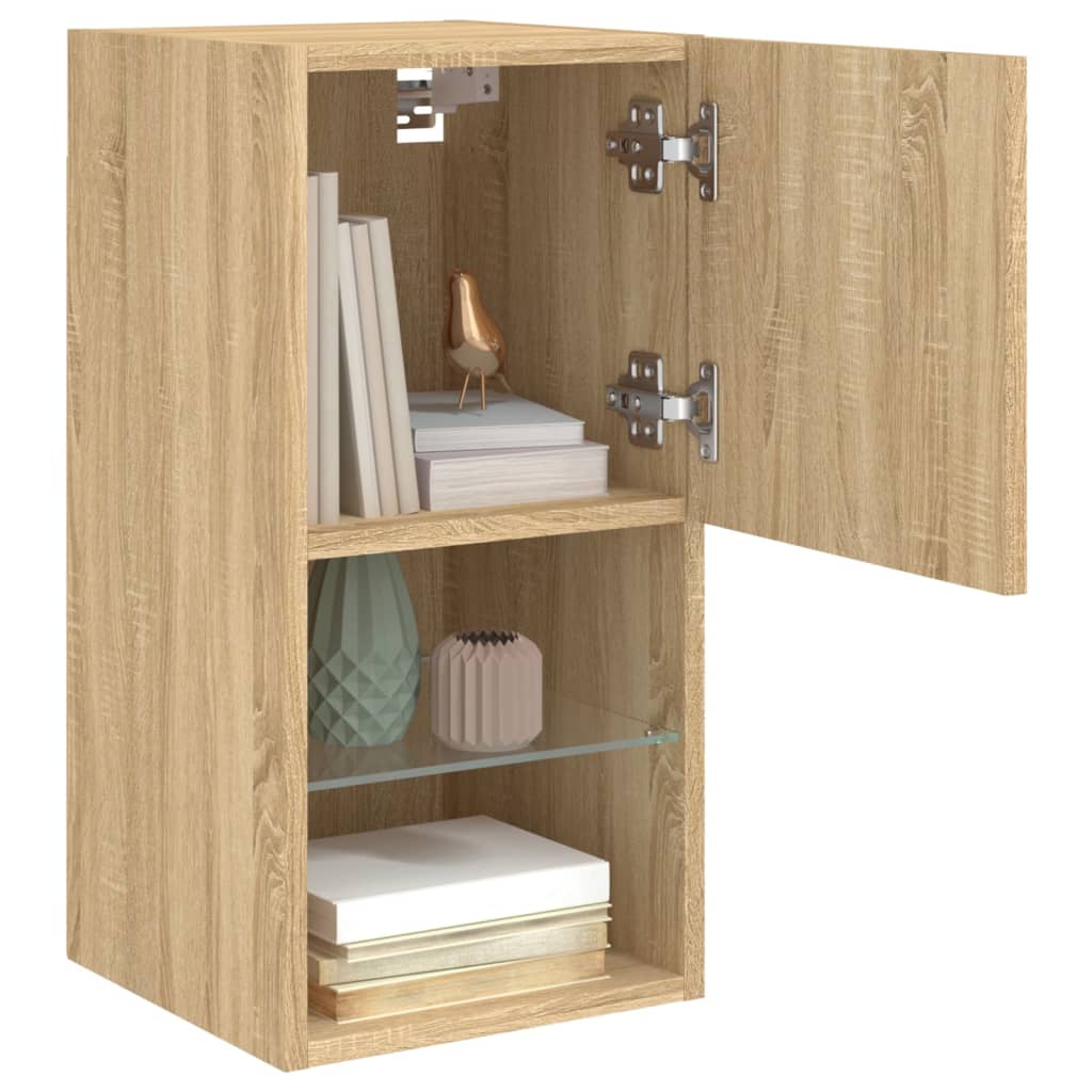 Tv-meubelen 2 st LED-verlichting 30,5x30x60 cm sonoma eiken is nu te koop bij PeponiXL, paradijselijk wonen!